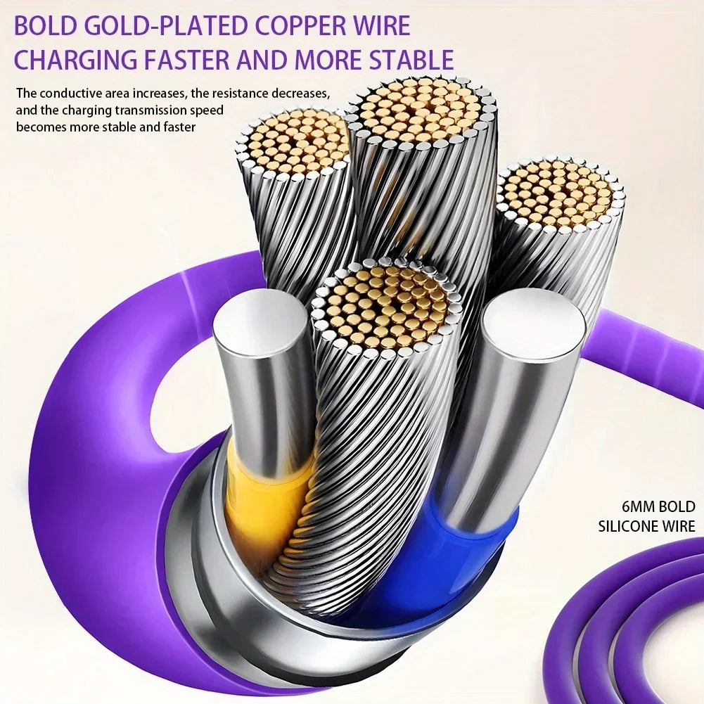 100W Super Fast Charge 4in1 Functional USB Type C Liquid Silicone Aluminum Alloy Data Cable